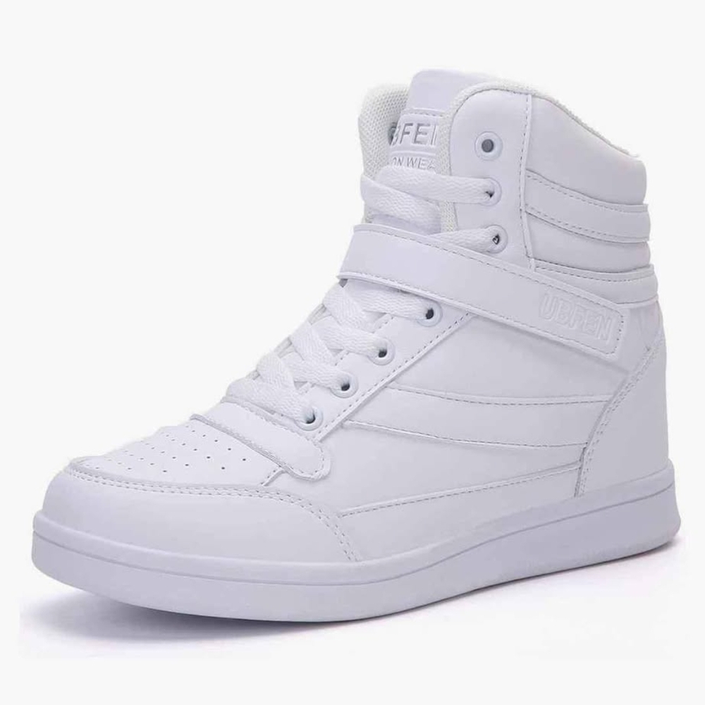 UBFEN Womens High Top Ankle Support White Sneakers Tennis Athletic Shoes 7.5-8